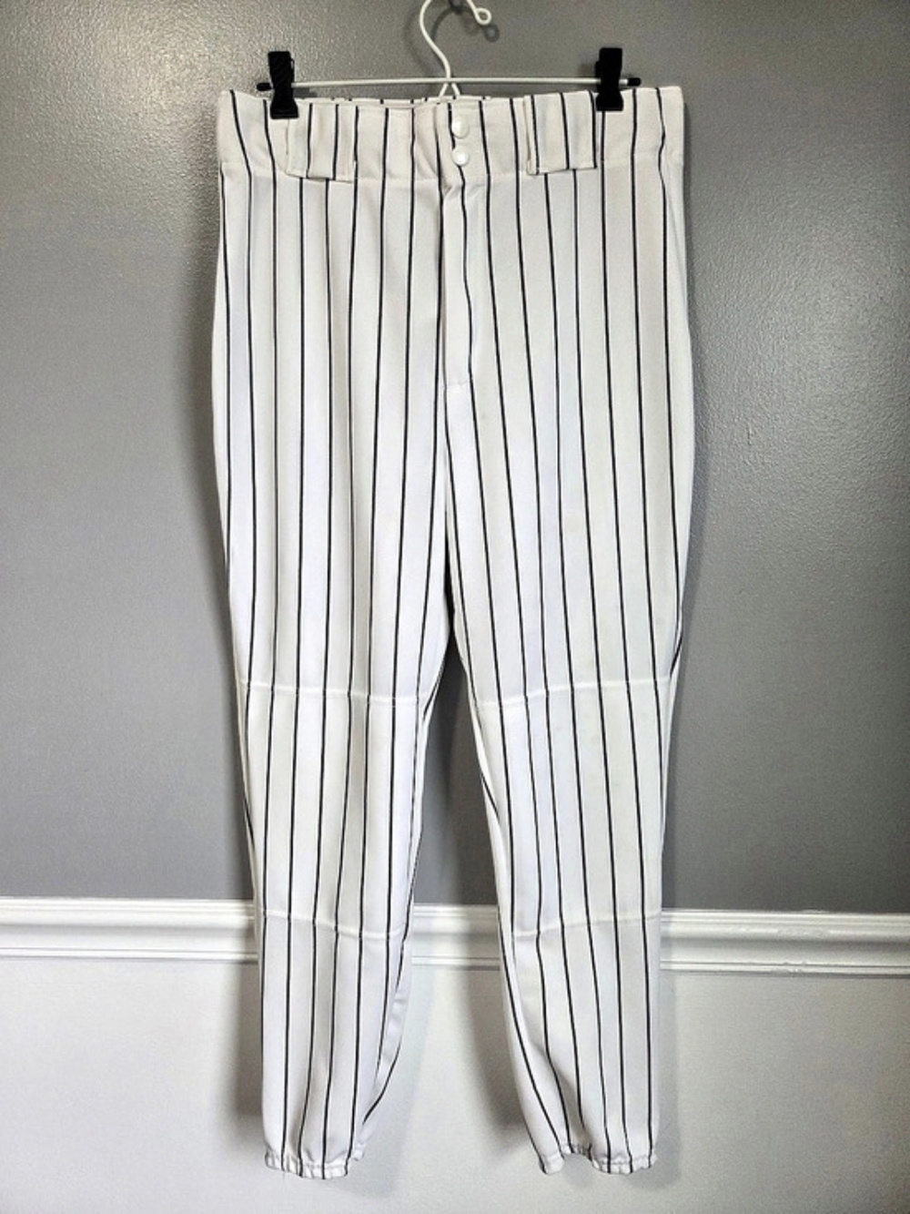 Wilson Pinstripe Baseball Pants Men's White & Black Large
